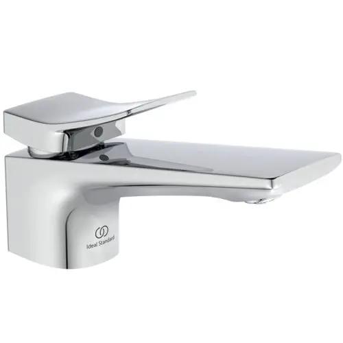 Waschtischarmatur in Chrom, moderner Hebel und Auslauf, designed von Ideal Standard, für Badezimmeranwendungen.